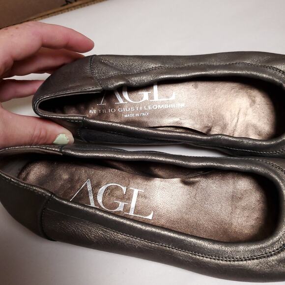 AGL Leather Ballet flats shoes Snakeskin Sz 40 - Picture 3 of 8